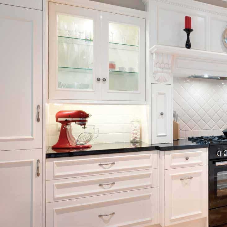 This provincial style kitchen has been designed using Grecian Pull Antique