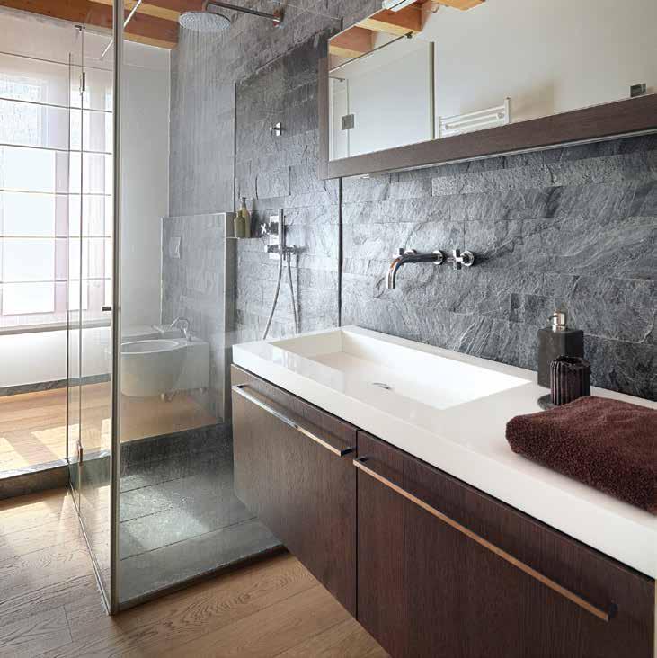 This modern style bathroom has been designed using