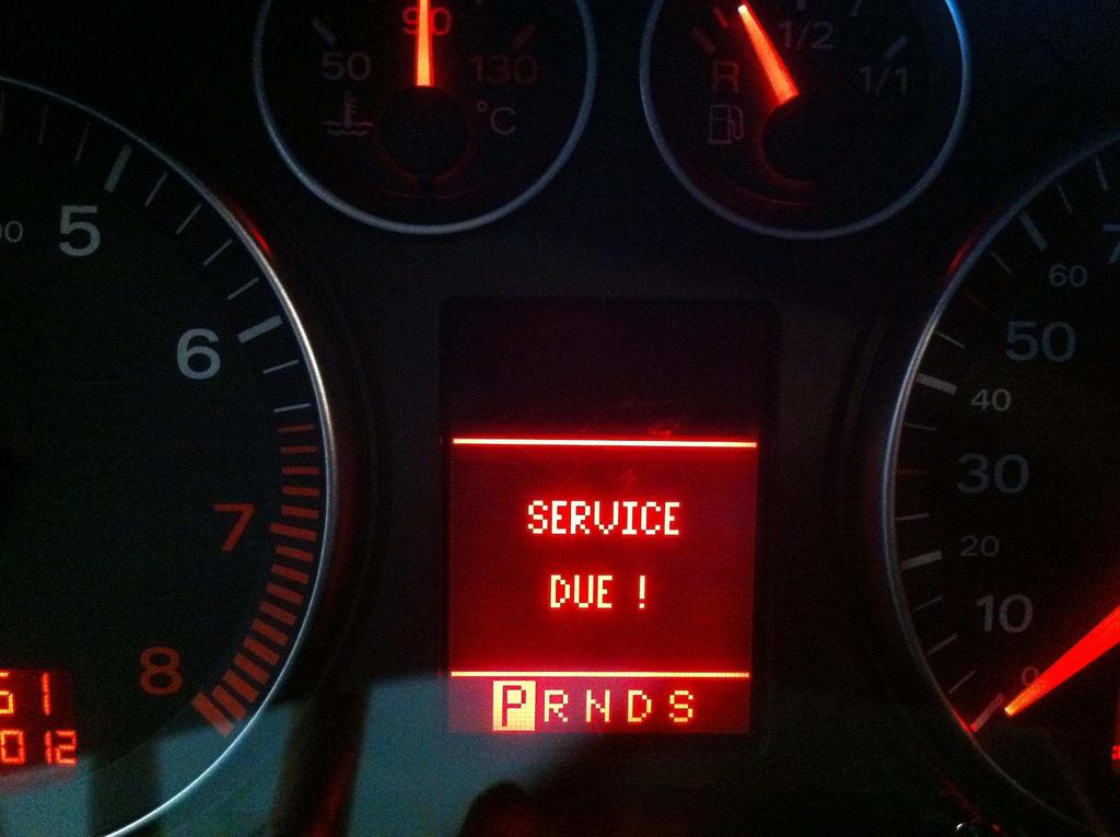 On Audi 2008 and newer model, the service reset indicator will display on instrument panel and audio panel. And, you can see next service interval and mileage on audio panel.