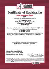 HS VALVE CERTIFICATES API 6D Certificate