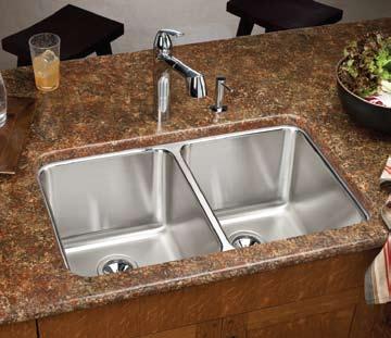 Undermount Sinks Elkay s undermount sinks are designed to affix to the underside of any natural stone, engineered stone or solid surface countertop to create an integrated look.