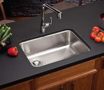 Gourmet ELUH322010 / LKGT1041CR Gourmet ELUH2317L / LKGT2041CR Stainless Steel Stainless Steel Sink Features Formed from 12, 14, 16 or 18 gauge type 304 stainless steel Aqua Divide models feature a