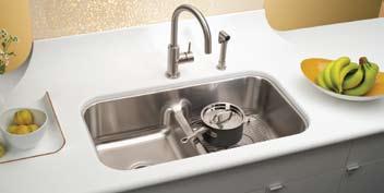 Stainless Steel Double Bowl (continued) gourmet (continued) NEW Sink/Faucet Package LKGTPKG2CR or NK ELUH3120R sink and LKGT1041CR or NK faucet 4" x 20 1 9 7 8" / 7 7 8" deep ELUH3220 ELUH322010 4" x