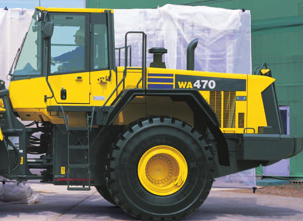 Reliability Reliable Komatsu designed and manufactured components Sturdy main frame Adjustment-free, fully hydraulic, wet disc service and parking brakes Hydraulic hoses use flat face O-ring seals
