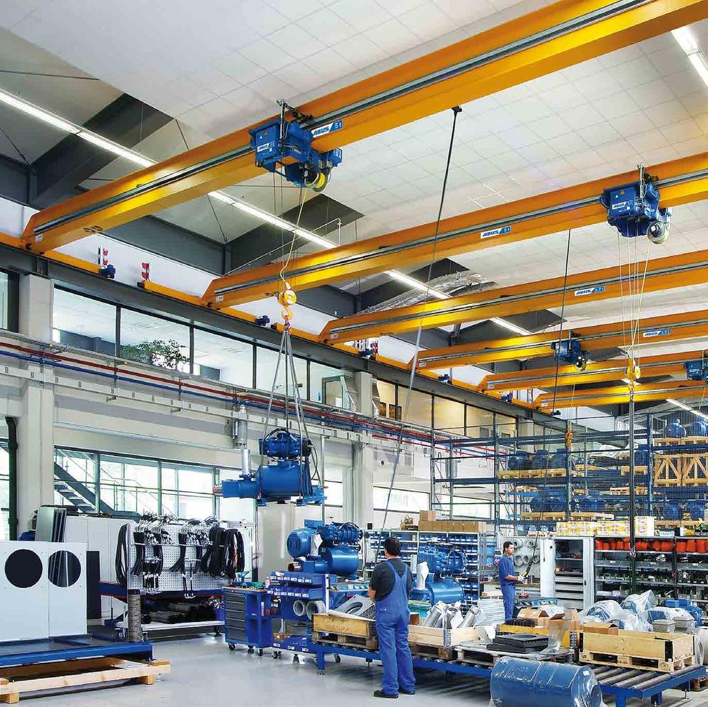 ABUS electric wire rope hoists. For sensitive handling of heavy loads. ABUS electric wire rope hoists are the central components of crane systems for handling heavy loads.