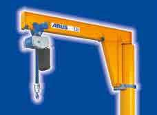 complete range of pillar and wall jib cranes for loads up to 6.3 tonnes.