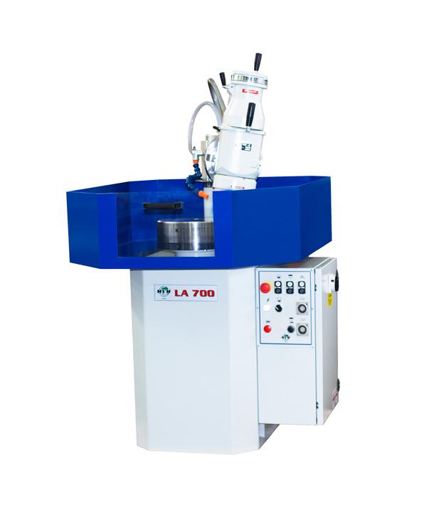 LA700 stop at preset height; Rotating head range 0-90, tilting 0-5 for grinding circular blades, using an easy to read vernier