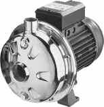 Single impeller centrifugal electric pumps with hydraulic parts in AISI 304 stainless steel.