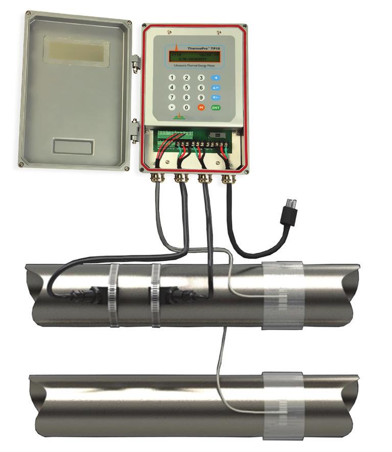 The flowmeter portion of the system is again wet-calibrated by installing the transducers on a flow loop in the factory and running the flow at different flowrate points.