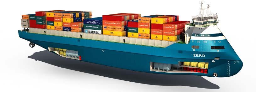 The Hydrogen-fuelled container feeder vessel The new container feeder vessel targets traditional trades.