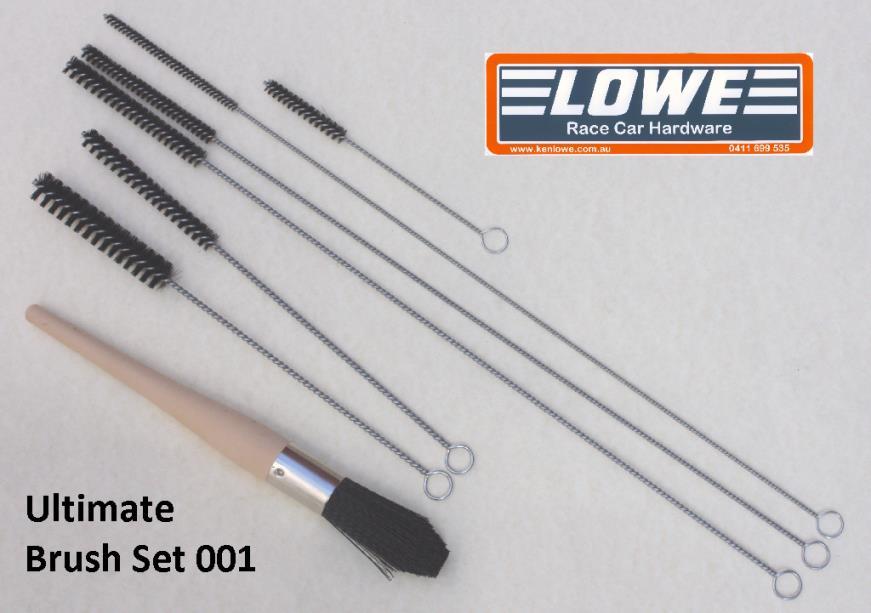 LOWE Industries PO Box 180 Rosewood, Qld 4340 Australia www.kenlowe.com.au Phone 0411-699 535 Tools List for serious racers Ultimate Brush Kit 001 Every racer needs to clean the parts before assembly.