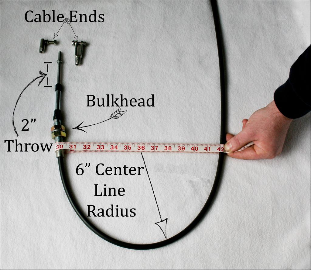 #2- Route the cable. Pick a path away from sharp objects and heat. Bends/corners should NOT be tighter than a 6 Center Line Radius.