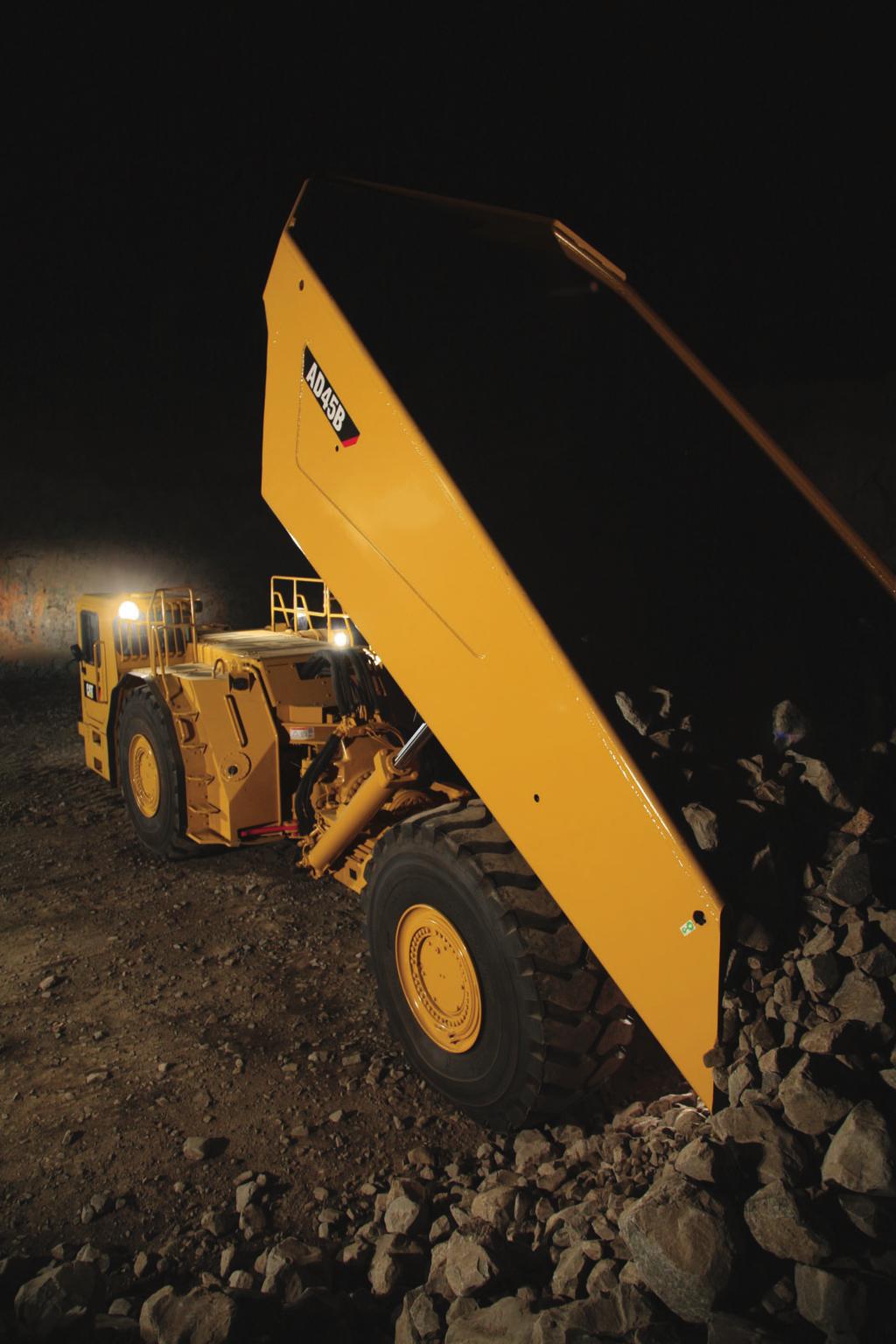 AD45B Features One Supplier Caterpillar designed and manufactured major power and drive train components for reliability and performance.