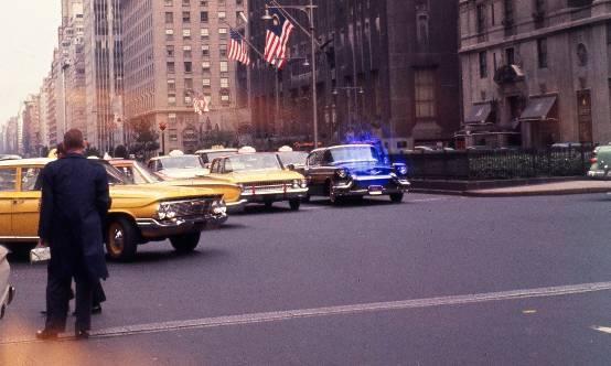 It s just taxis, I hear you say. But look closer. The one on the left is a brand new 1961 Chevy.