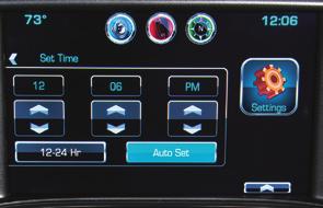 CHEVROLET MYLINK RADIO WITH 8-INCH* COLOR SCREENF Setting the Time 1. Touch Settings on the home page. 2. Touch Time and Date. 3. Touch Set Time. 4.