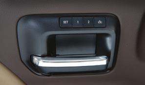 2. Press and release the SET button and then press and hold button 1 on the driver s door until a beep sounds. 3. Repeat the steps using button 2 for a second driver. Set Exit Position 1.