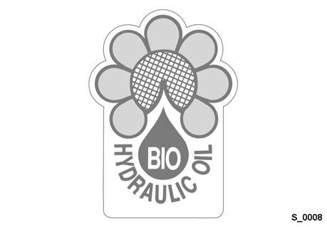 Information sticker - Biodegradabe hydrauic oi5 1 2 3