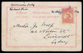 Registered mail in this earliest period is rare. The cover is addressed to leading Sydney dealer Fred Hagen and doubtless contained a consignment of 'G.R.I.' Overprints.