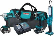 Each Tool is Powered by Makita's 18V LXT Lithium-Ion Battery and the Energy Star Rated Makita Rapid Optimum Charger 18V Lithium Ion Kit SKU 696478 479