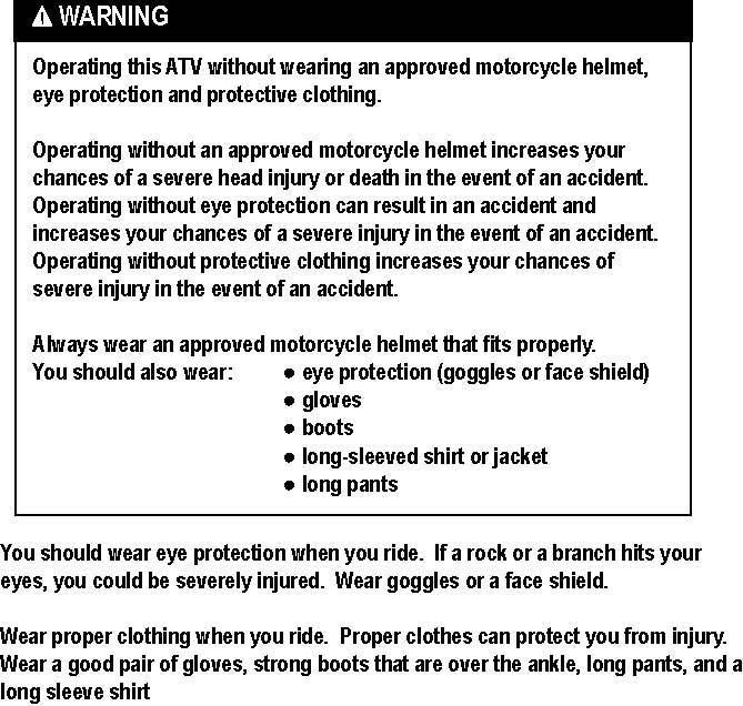 SAFETY GEAR A DOT approved motorcycle helmet is the most important part of your safety gear.