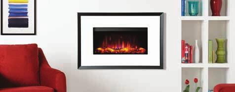 16 I INSET & WALL MOUNTED FIRES R I V A 6 7 0 E V O K E G L A S S Riva2 670 Electric Evoke Glass with White Glass front & Graphite rear Riva2 670 Electric Evoke Glass with Black Glass front & Ivory