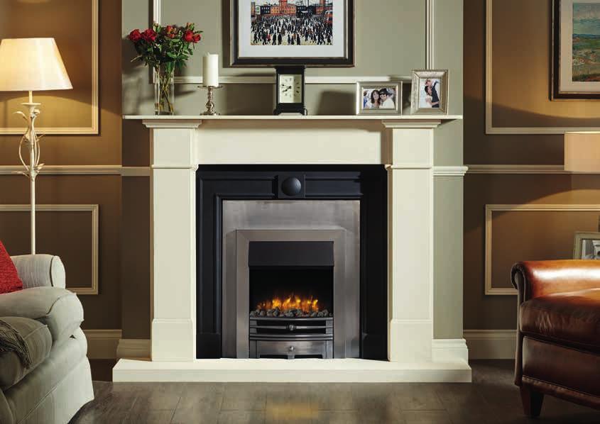 30 I 16 FIRES Logic2 Electric Chartwell with Brushed Steel Effect Frame, Highlight Polished Front and Grey Pebble fuel