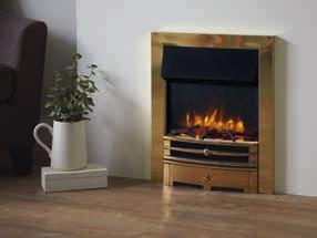 34 I 16 FIRES L O G I C E L E C T R I C C H A R T W E L L Logic2 Electric Chartwell with Matt Black front and frame, with White & Clear Stone fuel effect on mixed flame effect setting.