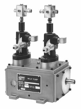 MCLP Pumps MCLP Pumps For natural gas engine/compressor lubrication systems. 130201BCC MCLP Pump complete with pump heads. : Type Drive: Shaft Description: Gear Ratio: 2:1 Decimal Gear Ratio:.