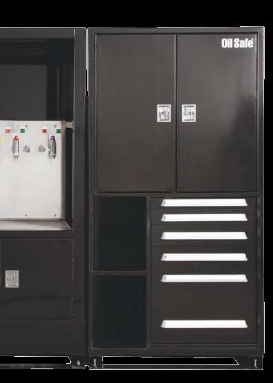 Storage Built in cabinets and shelving ensure the fluid handling tools, equipment and identification parts are close to hand and stored in a highly organized manner.