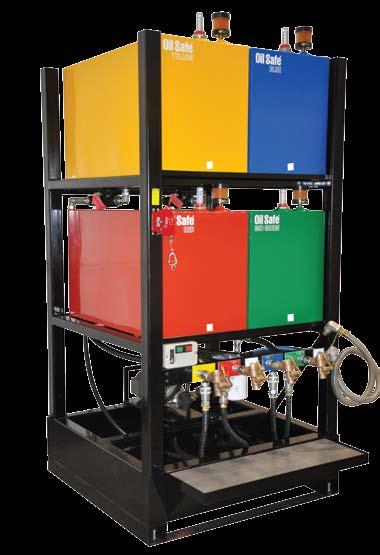 BULK STORAGE BASIC BULK SYSTEMs Level Gauges Desiccant Breather Economical Color Coded Tanks Integrated Suction Hose Holder Retractable Static Discharge Reel Easy dispensing to transfer containers