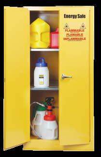 STORAGE & HANDLING ENERGY SAFE Fluid Safety CabinetS Ideal for fuels, solvents and lubricant storage. A perfect complement to your fluid management area. Conforming to NFPA Fire Code No.