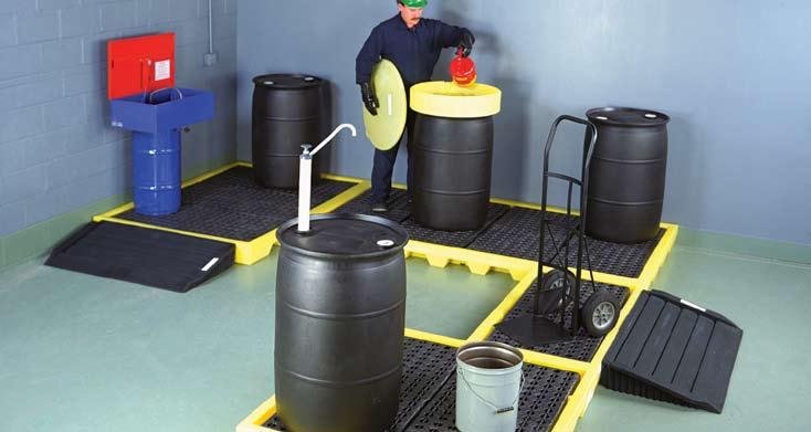 Large sump capacity catches incidental spills.