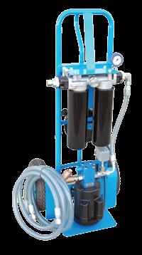 Portable and easy to get around these filter carts are very mobile and light weight and have all the power needed to handle lubricants up to ISO 600 standard.
