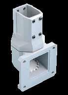 WALL JOINT (VERTICAL) Vertical joint includes access plate for easy wire installation. Turning range of 300 degrees.