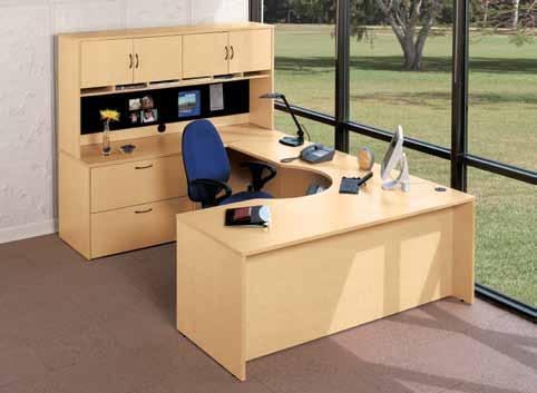Contour Solutions Curved Corner Desk allows face-forward computer use while providing easy computer pullup and full access to worksurface.