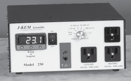 Reactor Accessories 47 12319 Temperature Controller Model 250 The Model 250 has both heating and cooling outlets for maximum versatility.