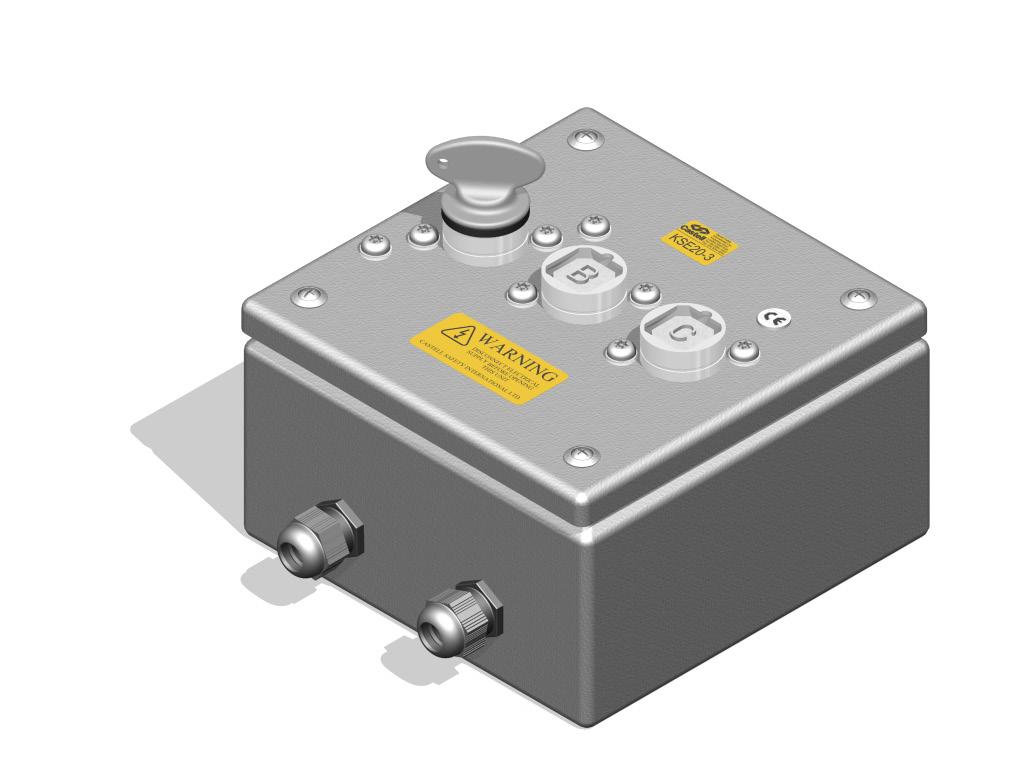 KSE20-FSS-2S-F-E-C/O4 The KSE is a multi-key controlled electrical switch suitable for the isolation or switching of 20, 32, 63 or 150 amp (maximum) current.