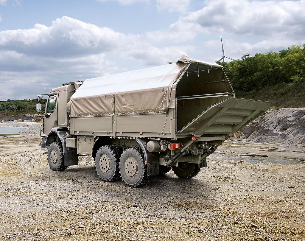 A medium class all-wheel-drive (6x6) off-road logistic truck that, unlike other TATRA trucks and chassis-cabs, is based on the standard chassis concept - rigid portal axles and a ladder frame.