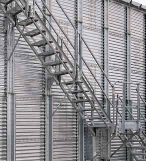 The Behlen hot-dipped galvanized roof stairs come in pre-assembled sections.