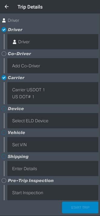 Adding a Co-Driver (Optional) To add a co-driver, tap Add Co-Driver. Have the co-driver enter their Username and Password and tap SIGN IN.