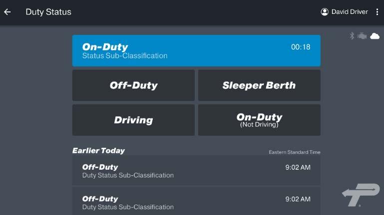 Ending Your Day (Go Off-Duty) When you are done driving for the day, tap Off-Duty in the Trip Duty Status section. Note: For more details, see Change Duty Status in the Start Trip section above.