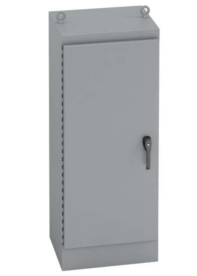 Ground-Mount Enclosures Type 4 Free-Standing with 3-Point Locking ata Sheet Finish Wash and phosphate undercoat NSI 61 gray polyester powder finish pplication Houses electrical controls and