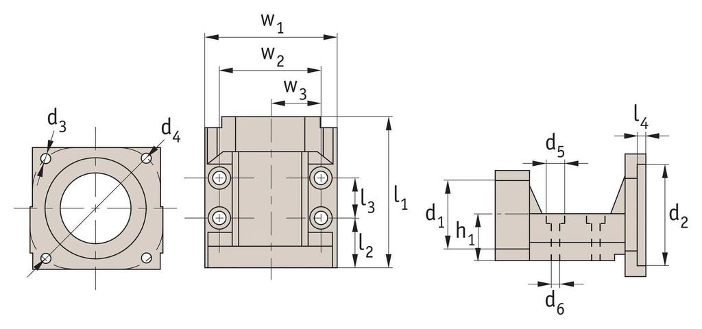 Motor Bracket (MBA) L1408 Parallelism between the two faces is 0.02. This provides a quick and easy solution to combine a motor with the fixed bearing unit. Order No.