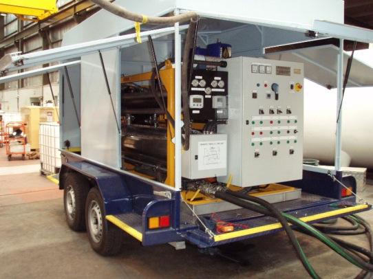 Fullers Earth attachment Trailer Mounted for ease of operation This model is capable of restoring large volumes of the most highly contaminated transformer oil making it suitable for power stations