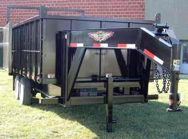 10-year limited warranty on frame, tongue, and crossmembers. WARNING: H&H DOES NOT RECOMMEND TILTING THE DUMP BED WHEN THE TRAILER IS NOT COUPLED TO THE TOW VEHICLE.