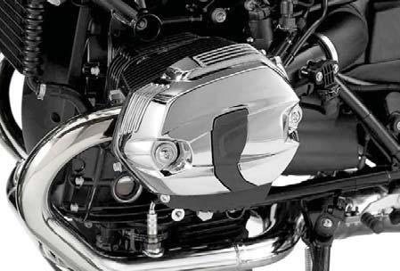 Chrome-plated exhaust manifold Gives the standard muffler or the HP sports muffler an additional exquisite touch.