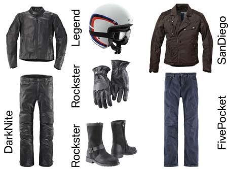 Cross selling Equally as important as the individual accessories are suitable clothing as an expression of the motorcycle's identity.