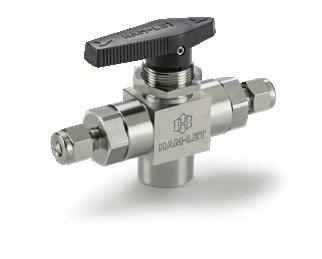 TRAIGHT PORT VALVE 63.0 38.9 9.7 max. Panel thickness Panel Drill Hole Ø 22.5 26.9 12.7 44.8 A B 25.4 TANDARD CONFIGURATION DIMENION FOR 2 & 3 WAY VALVE Orifice 4.75 mm (0.187 in.