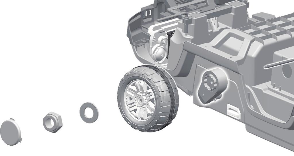 WD Attach the Rear Wheels 7 HINT: If your vehicle is Two Wheels Driving Type, see the next page please.