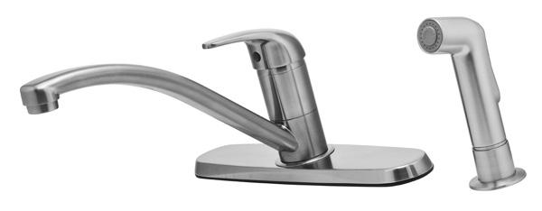 Single Control Kitchen Faucet Single Handle Kitchen Faucet with Spray G134-7ØØØ Polished Chrome 3 $123.00 G134-7ØØS Stainless Steel 3 $176.